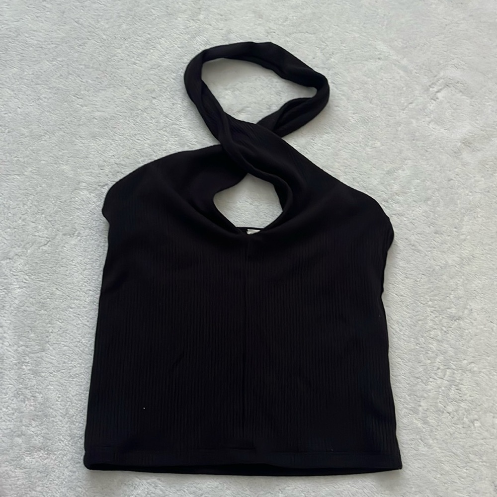Aritzia Wilfred black halter top